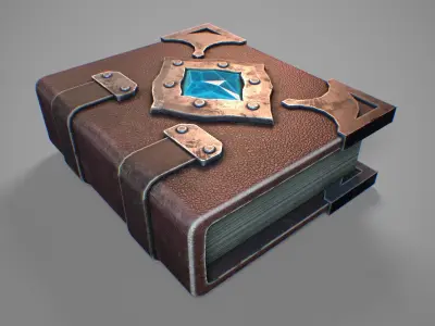 Stylized spell book Low-poly 3D model