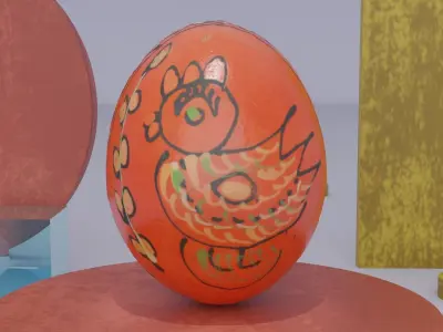 Easter egg 04 Low-poly 3D model