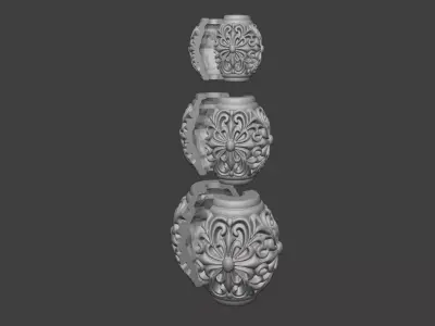 Decorative Silver Bead  Half Cut for Casting 3D print model