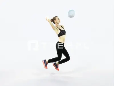 Beauty 17B Jumping Smashing Jumping Sports Woman Low-poly 3D model