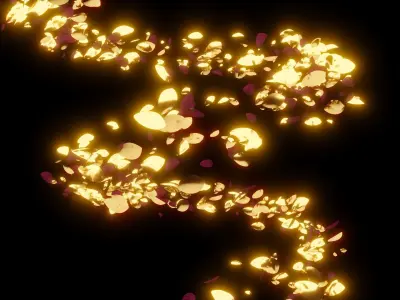 Golden Petal Animation 3D model