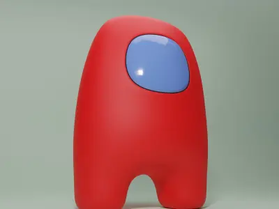 Among Us - Red character Model Free 3D model