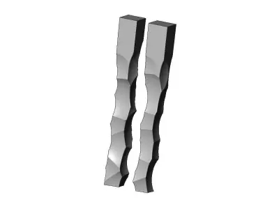 Collection Square faceted hammered texture furniture table leg 3D print model