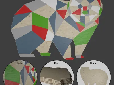 Plywood bear 3D model