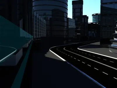 Racing Game Track Low-poly 3D model