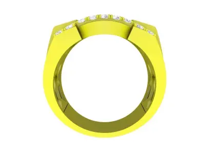 Luxury Wide Band Pave Diamond Men Ring 3D Model 4968 3D print model