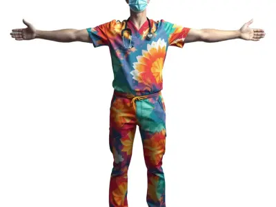 Vibrant Medical Attire model pack Low-poly 3D model