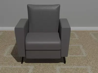Grey modern armchair Free 3D model