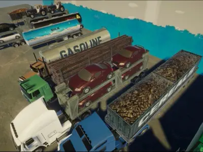 12 Low Poly Trucks collection Low-poly 3D model