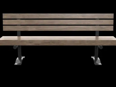 Public Bench V-07 Low-poly 3D model