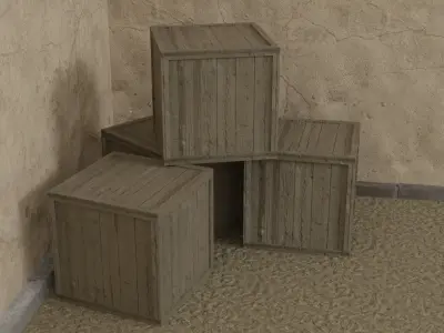 Wooden Crate Free low-poly 3D model