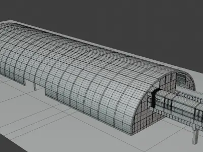 Monorail station with train 2024 IV 3D model
