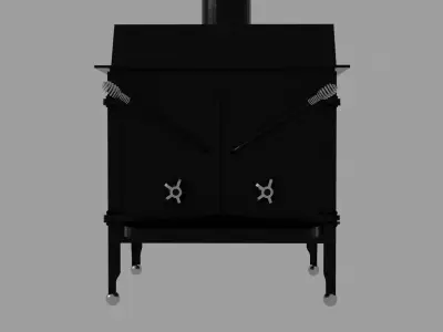 1980 Vintage Wood Heating Stove 3D model