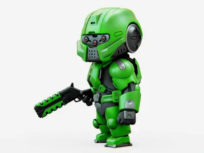 TOON TROOPER B-260 Rigged for Unreal Engine - Unity - MIXAMO 3D model