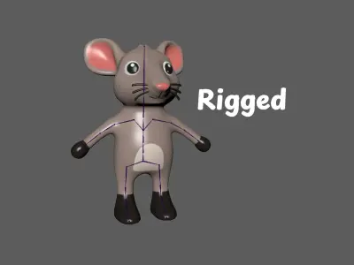 High-Quality 3D Cute Rat - Animated for Games  Low-poly 3D model