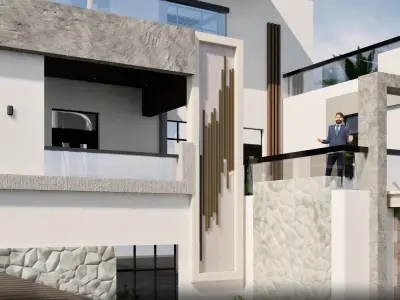 Modern Residence House  Low-poly 3D model