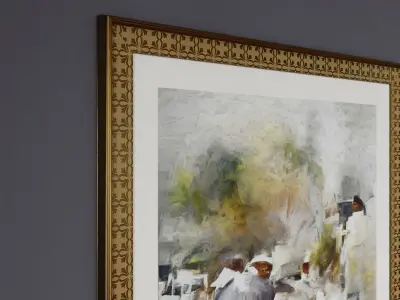 Framed Watercolor Painting 5 Low-poly 3D model