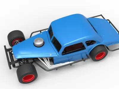 Vintage Asphalt Modified stock car V5 Scale 1 to 25 3D print model