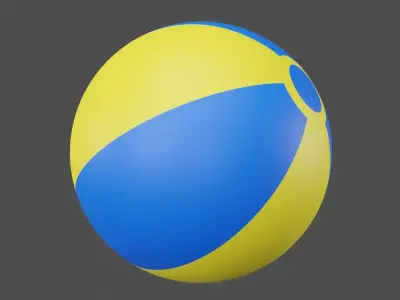 Beach Ball Low-poly 3D model get