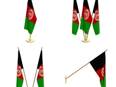 Afghanistan Flag Pack 3D model