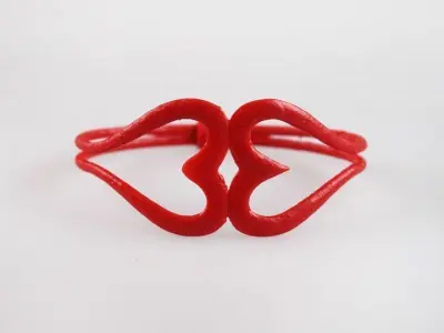 Simple Heart Bracelet 3D print model
