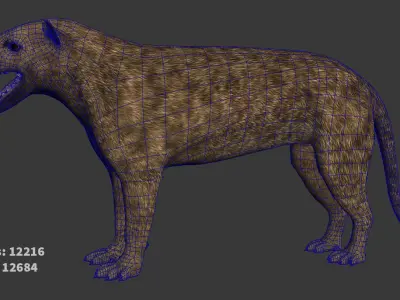 Hyaenodon horridus Low-poly 3D model