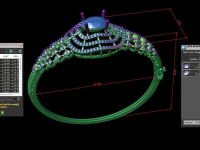 Rose Gold Diamond Woman Bracelet 3D Print Model 3D print model get