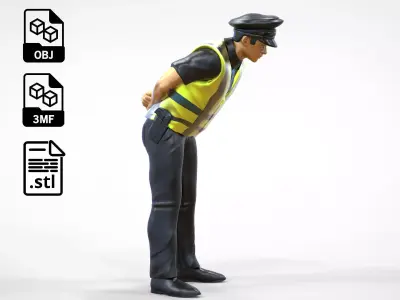 N4 Traffic Police bending over  3D print model