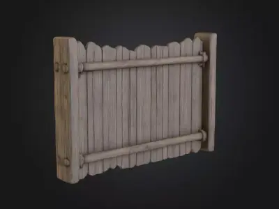 Rustic Wooden Signboard Low-poly 3D model