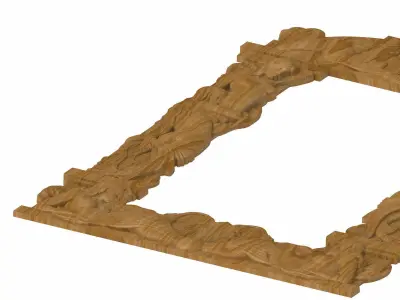 Carved picture frame STL 3D model 56