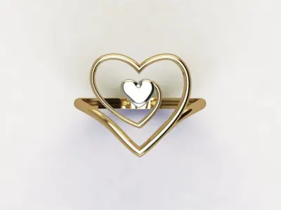 Heart ring 18 3D print model