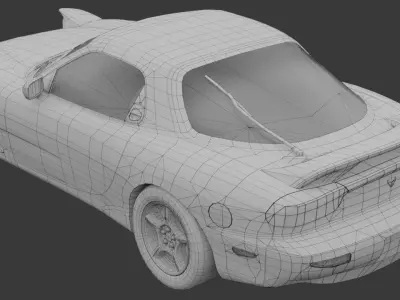 Mazda RX7 FD Low-poly 3D model