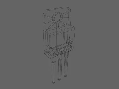 Transistor 7812 - Electronic parts Low-poly 3D model
