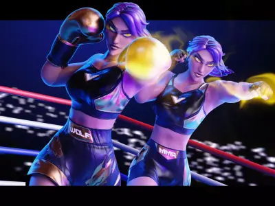 Low Poly Boxer - MMA Fighter - Kamaria Low-poly 3D model