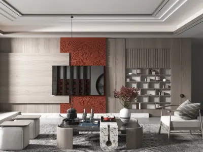 living New style room Chinese 3D model