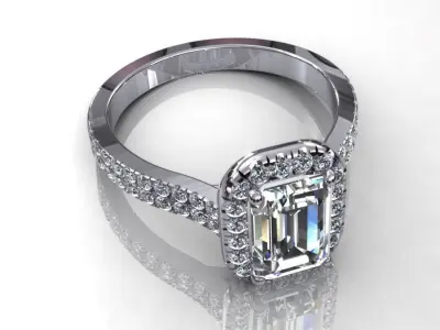 Great Emerald Diamond Ring 3D print model