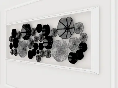Decorative Metal stainless plants with gold   M 21 3D model