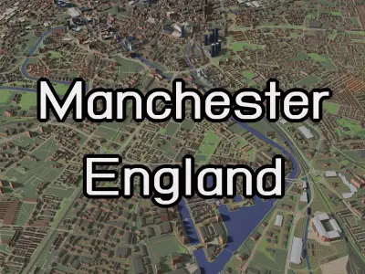 Manchester England - city and urban 3D model
