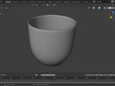 Ceramic White Pot 2 Free 3D model