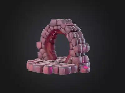Mystic Stone Archway Low-poly 3D model