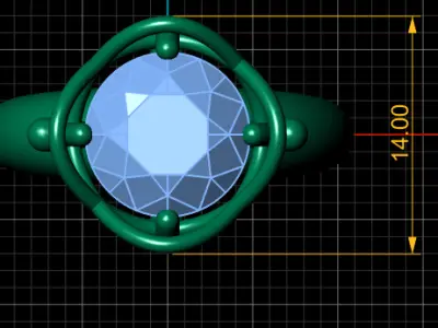 solitaire diamond ring 3D print model