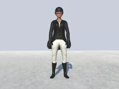 Jockey Female Rigged  Low-poly 3D model