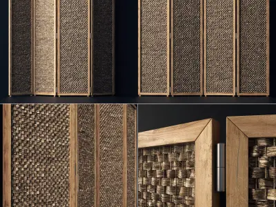 Wood screen decor n1 3D model