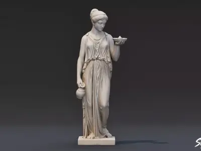 Hygieia Statue Low-poly 3D model