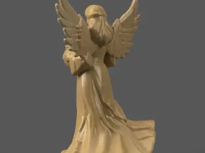 angel for christmas decoration candle holder 003 3D print model