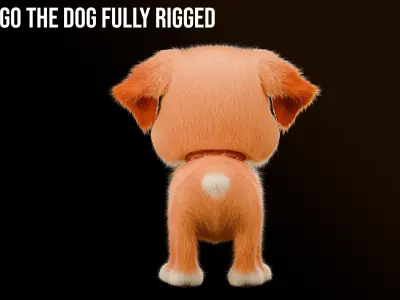 Bingo The Dog Fully Rigged Animation Ready 3D model