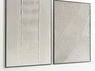 Plaster Two Photo Frame 217 Low-poly 3D model