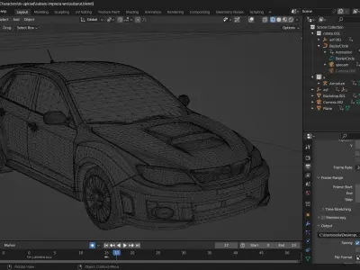 subaru impreza WRX Low-poly 3D model
