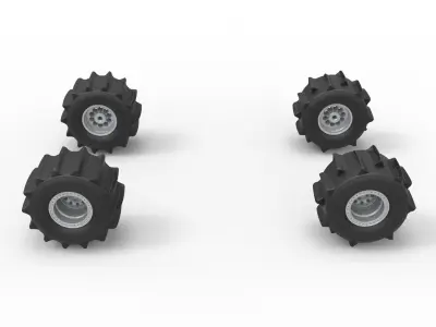Wheel Set of Formula Off Road Scale 1 to 25 3D print model