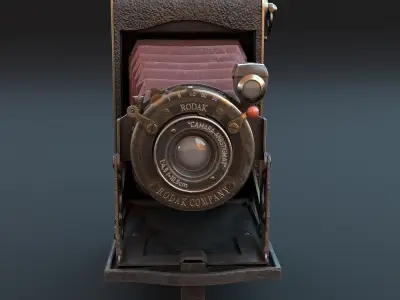 Vintage cameras pack Low-poly 3D model